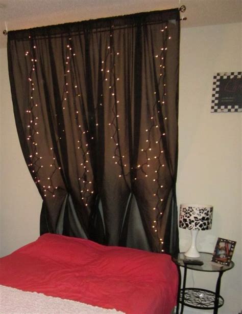 I Like The Idea Of Lights Behind A Sheer Curtain Bedroom Makeover