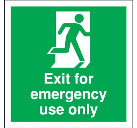 150mm X 150mm Fire Exit Sign For Emergency Use Only Self Adhesive