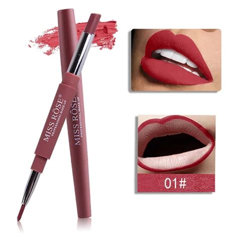 Buy Sexy Red Lip Stick Beauty Matte Liner Pen Lipstick 8 Color Double End Lip