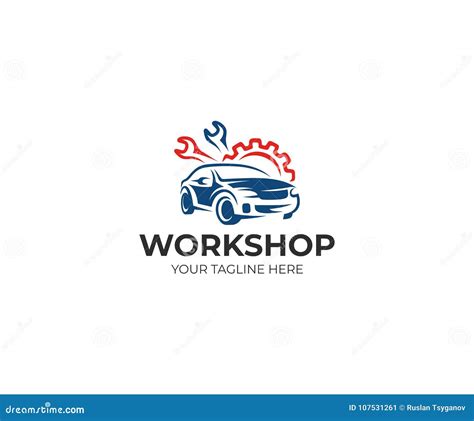 Auto Workshop Logo Template Auto Service Vector Design Stock Vector