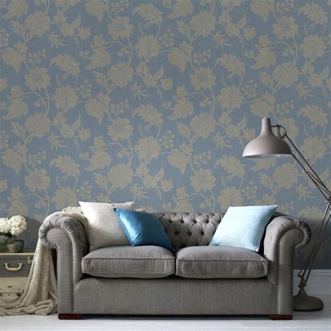 Graham And Brown 56 Sq Ft Loopy Lines Blue Wallpaper 50 253 The Home