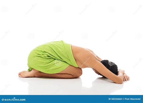 Woman Curled Up In A Fetal Position Stock Image CartoonDealer