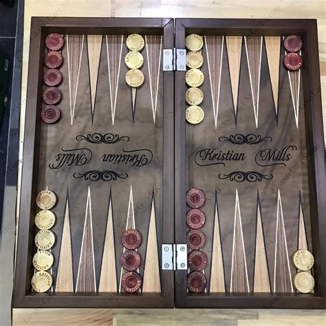 Personalized Backgammon Set Handmade Wooden Backgammon Board Etsy