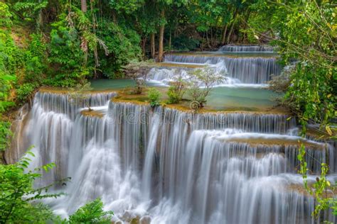 Beautiful Huay Mae Kamin Waterfall In Kanchanaburi Province Thailand