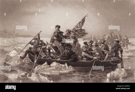General George Washington And Soldiers Crossing The Delaware River
