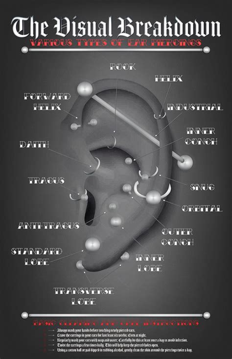 Cartilage Ear Piercing Chart