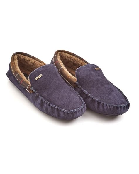 Barbour Lifestyle Monty Moccasin Navy Blue Slippers