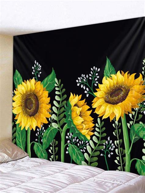 Sunflower Leaf Tapestry Art Decoration Sunflower Wall Art Flower