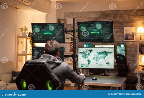 Dangerous Hacker Happy After Gets Access Granted Stock Photo Image Of