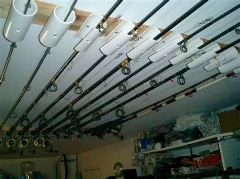 1.9 8# organized fishing solid pine horizontal ceiling rack for fishing rod storage; DIY Fishing Rod Holder Instructions