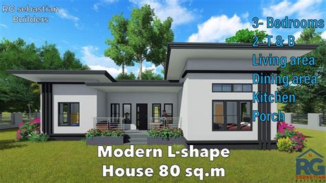 Modern L Shape House 80 Sqm Youtube