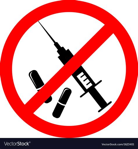 No Drugs Symbol Royalty Free Vector Image Vectorstock