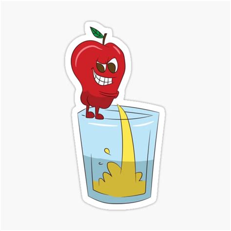 Apple Pees In The Glass Delicious Apple Juice Sticker For Sale By