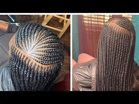 Two layer braids with design top! #prestretchedhair - YouTube