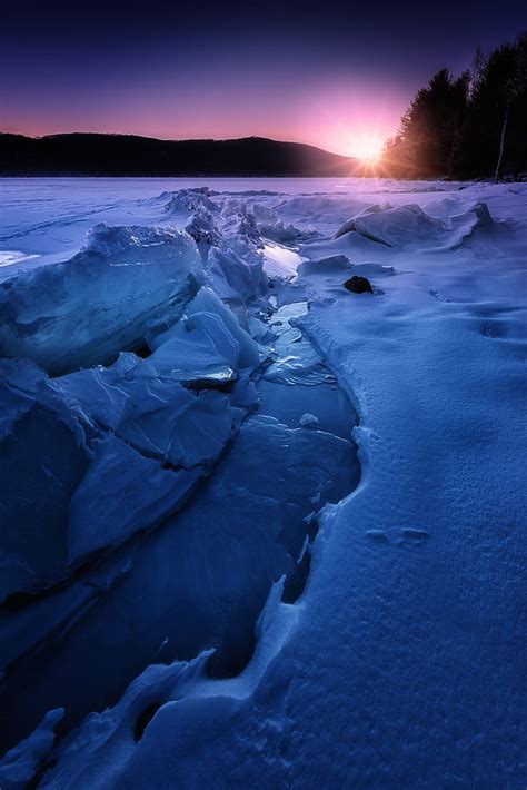 Snow Nature Sunset Ice Horizon Ice Floe Hd Phone Wallpaper Pxfuel