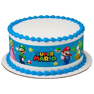 Explore the history of mario, the mushroom kingdom, and more at the official nintendo site for all things mario. Super Mario Brothers Cake Strips Edible Cake Topper