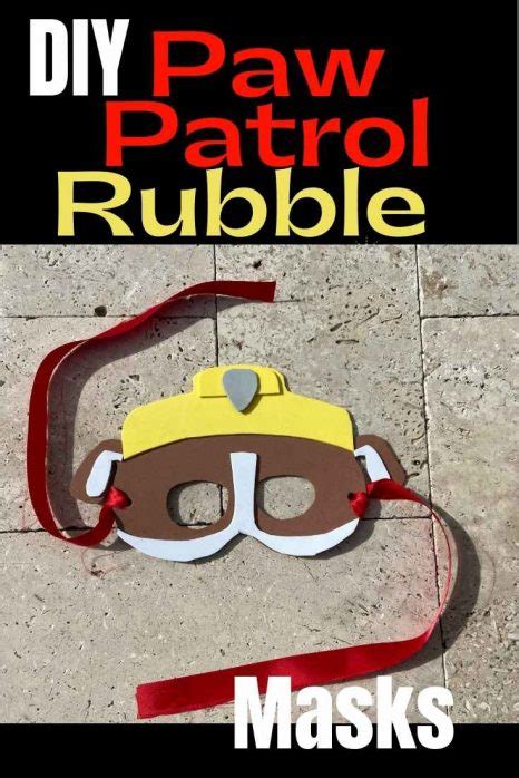 Diy Paw Patrol Rubble Mask And Celebrate Paw Patrol Rubble On The