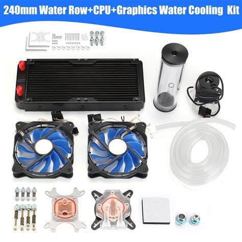 Pc Case Water Cooling Computer Cpu Led Fan Kit 240mm Diy Integrated