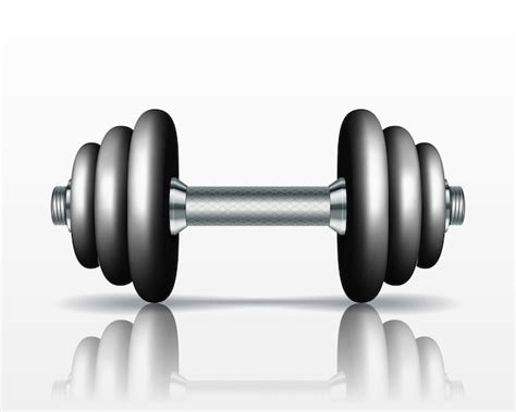 Premium Vector Metal Realistic Dumbbell On White Background