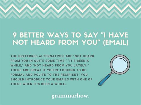 9 Better Ways To Say I Have Not Heard From You Email