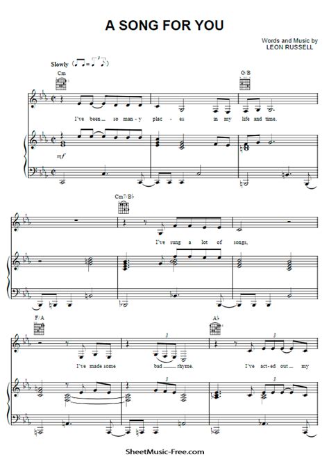 A Song For You Sheet Music Amy Winehouse ♪ Sheetmusic Free