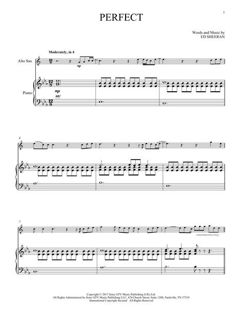 Voici mon arrangement personnel de la chanson perfect d'ed sheeran. Perfect Partituras | Ed Sheeran | Saxofón Alto y Piano