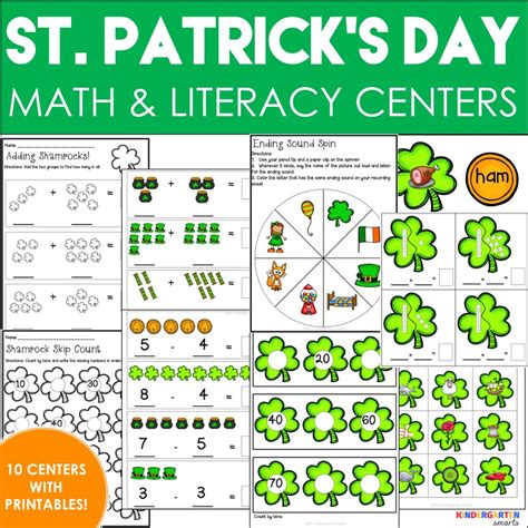St Patricks Day Math And Literacy Centers With Printable Worksheets