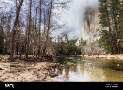 El Capitan And The Merced River In Winter Stock Photo Alamy