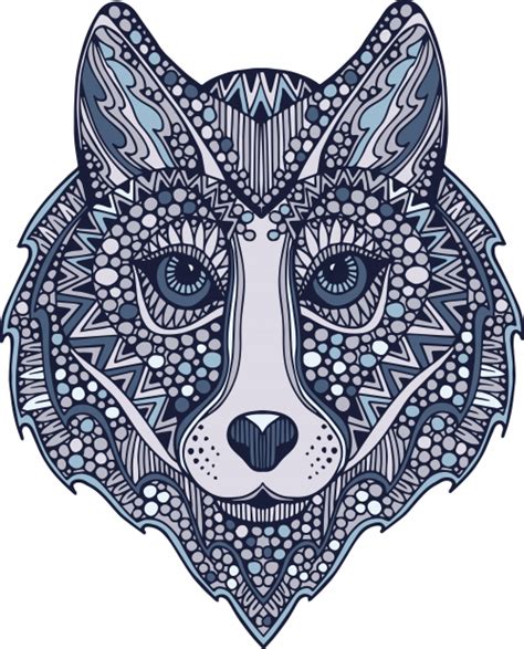 Zentangle Wolf Head Haha Wallpaper