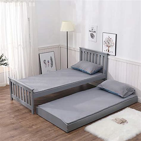 Home Source White 3ft Wooden Pull Out Trundle Guest Bed Solid Pine