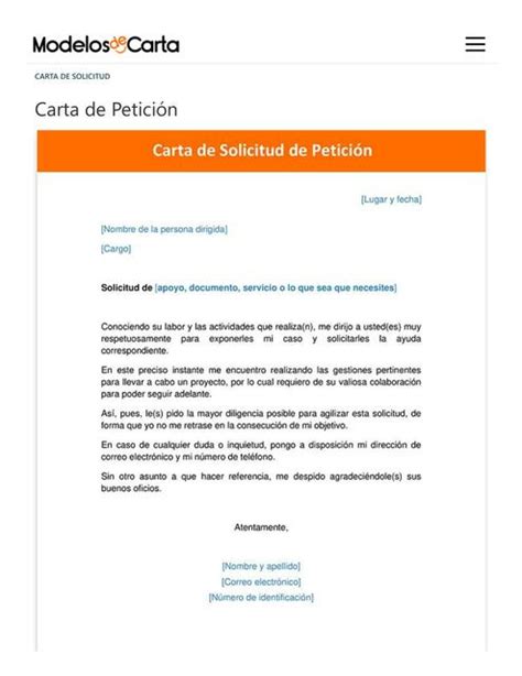 Modelos De Carta De Peticion Ejemplo De Solicitud Simple Y Formal