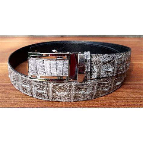 vintage grey genuine crocodile skin mens belt