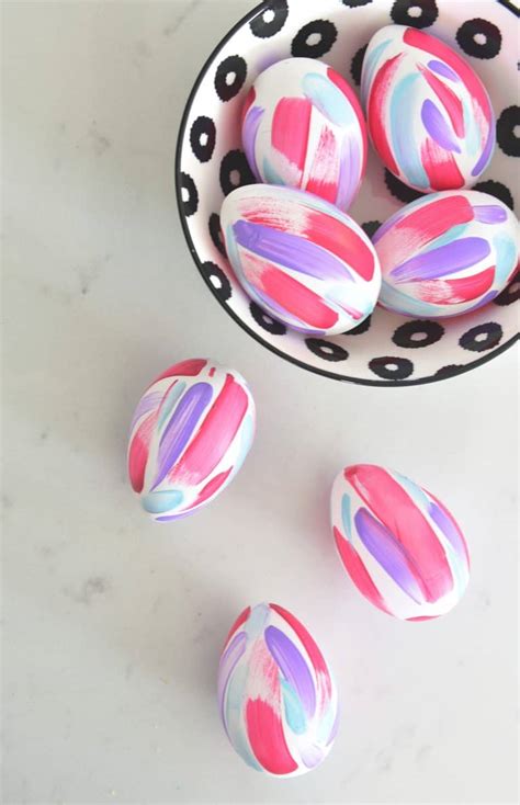 Easy Easter Egg Decorating Two Ways Speckled And Abstract Brushstroke