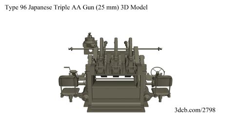 Type 96 Japanese Triple Aa Gun 25 Mm 3d Model Youtube