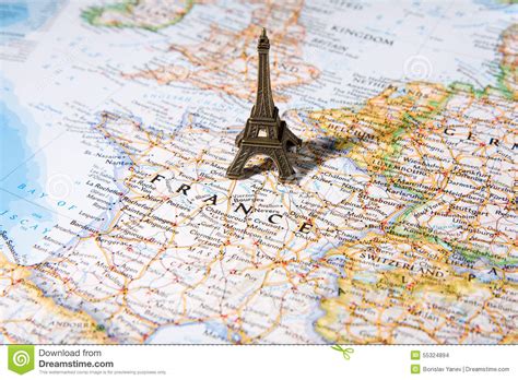 Statue Of Eiffel Tower On A Map Paris Most Romantic City