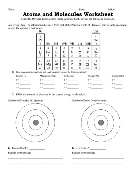 Elements, compounds, and atoms video notes. Atoms And Molecules Worksheet Answer Key in 2020 | Atom ...