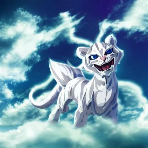 White Tiger Legendary Pokemon With Clouds Trailing O Openart