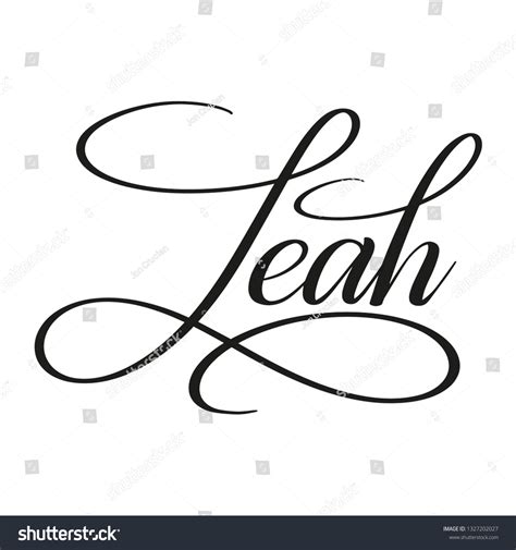 leah calligraphic spelling name elegant calligraphy stock vector royalty free 1327202027