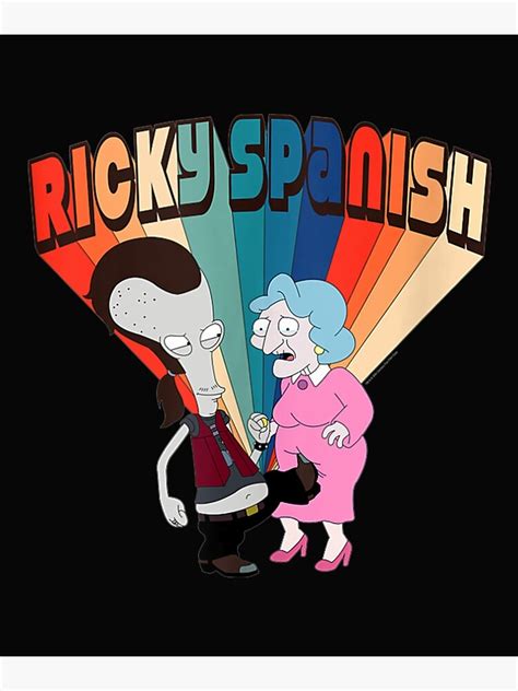 american dad ricky spanish kicking old lady poster by quocnam redbubble