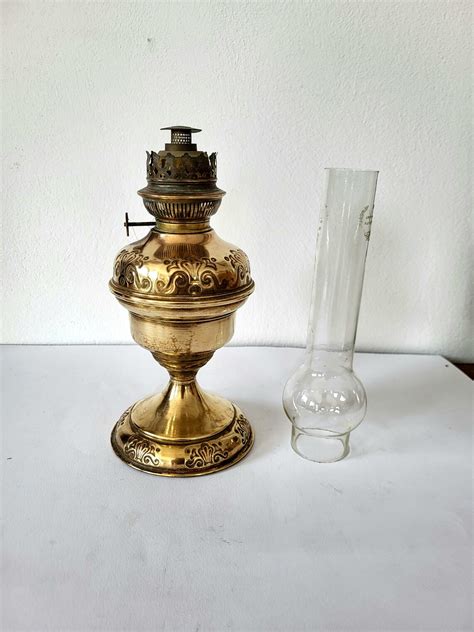 Vintage Brass Kerosene Lamp Antique Brass Kerosene Etsy