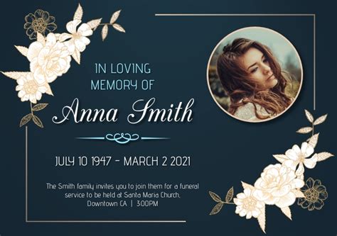 Obituary Funeral Template Postermywall