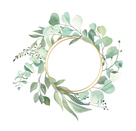 Gold Gold Wedding Frame Watercolor Greenery Frame Frame Clipart Wreath