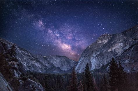 Milky Way Over Yosemite National Park Oc 5453x3602 Yosemite