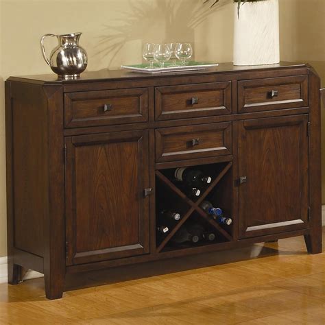 If you're looking for a great place to store your dishes, napkins, tablecloths, silverware, and more, then we have the answer for you: Lenox Medium Brown Wood Buffet Table - Steal-A-Sofa ...