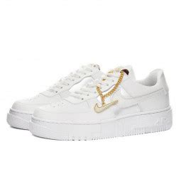 The nike air force 1 shoe is used in white. Air Force 1 Low Pixel Grey Gold Chain - DC1160-100 | Limited