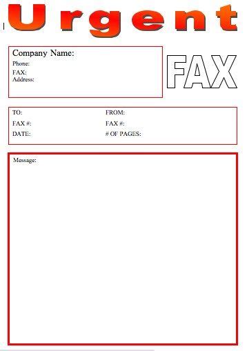 No One Can Overlook This Urgent Fax Cover Sheet Which Has The Word