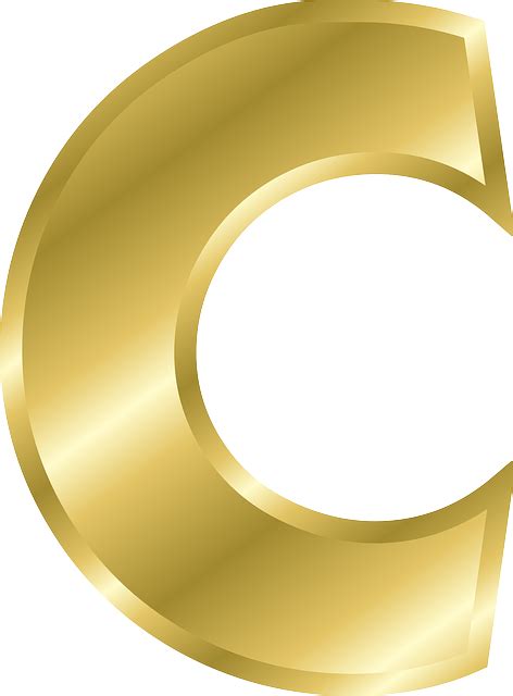 C Letter In Gold