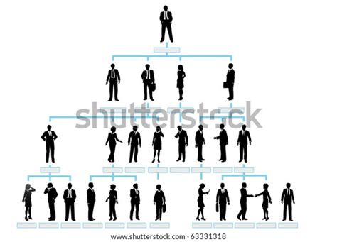 Organizational Corporate Hierarchy Chart Company Silhouette Stock