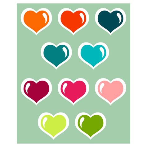 Rainbow Hearts Stickers Free Svg