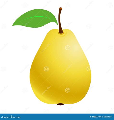 Fresh Pears Fruit Pear On A White Background Vector Illustration